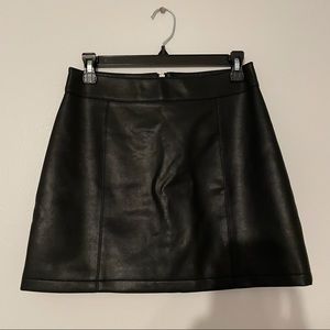 F21 Black Leather Skirt